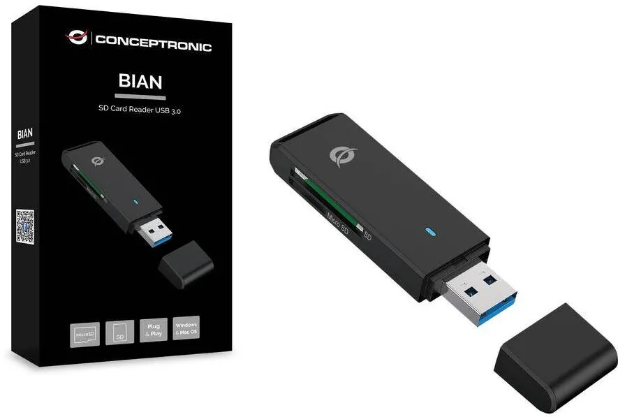 Card Reader CONCEPTRONIC SD USB 3.0 Black