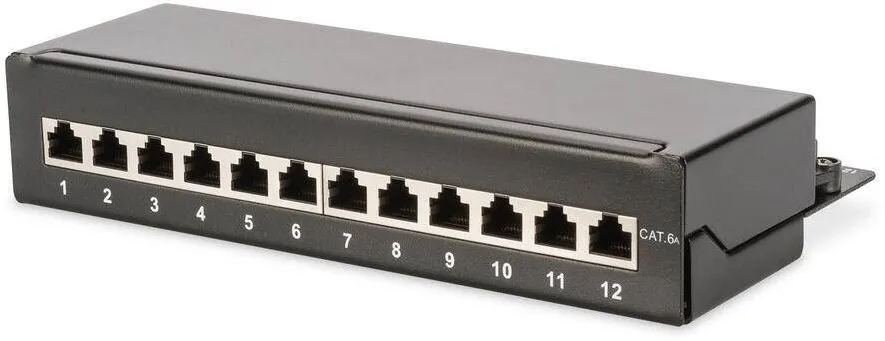 Patchpanel Assmann 1HE 12-Port Cat6A ecranat Negru
