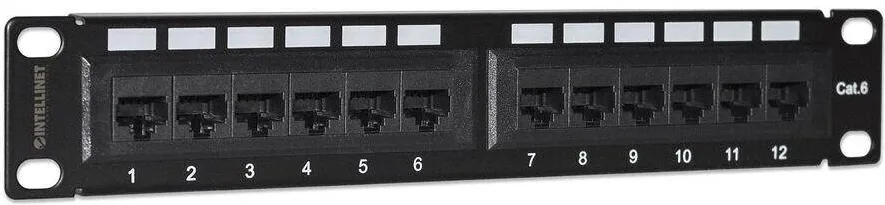 Patchpanel Intellinet 10" 1HE 12-Port Cat6 UTP Negru