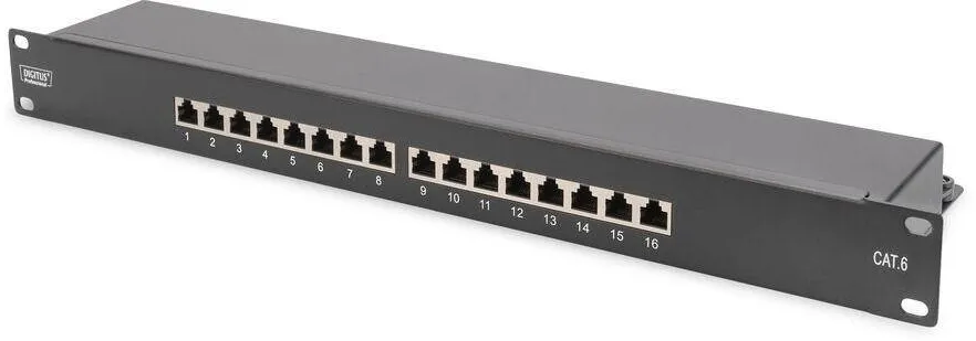 Patchpanel Assmann 1HE 16-Port Cat6 ecranat Negru