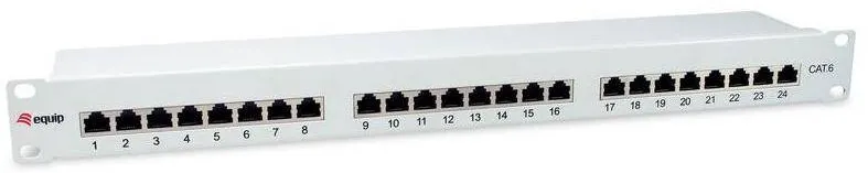 Patchpanel EQUIP 24x RJ45 Cat6 19" 1HE Gri