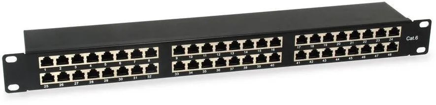 Patchpanel EQUIP 48x RJ45 Cat6 19" 1HE Negru