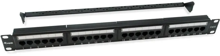 Patchpanel EQUIP 24x RJ45 Cat6 19" 1U Dual-IDC-komp.