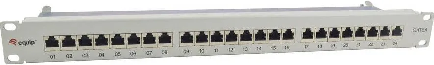 Patchpanel EQUIP 24x RJ45 Cat6A 19" 1HE Gri