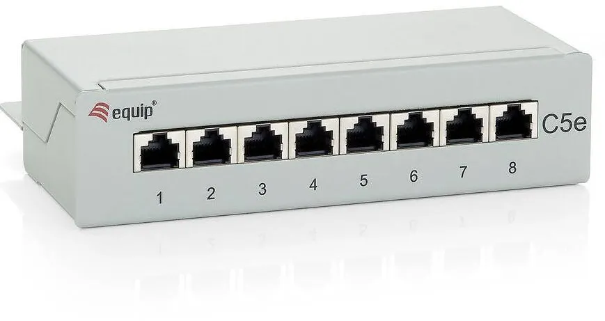 Patchpanel EQUIP 8x RJ45 Cat5e 10" 1HE Gri Desktop
