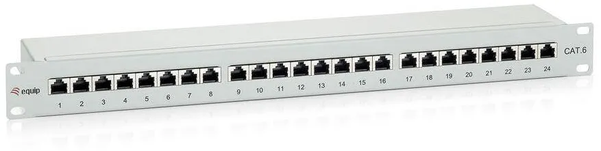 Patchpanel EQUIP 24x RJ45 Cat6 19" 1HE Gri Premium