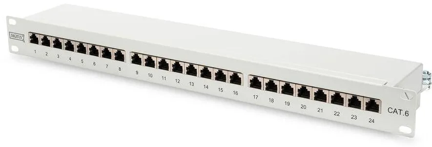Patchpanel Assmann 1HE 24-Port Cat6 ecranat Gri