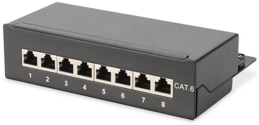 Patchpanel Assmann 1HE 8-Port Cat6 ecranat Negru