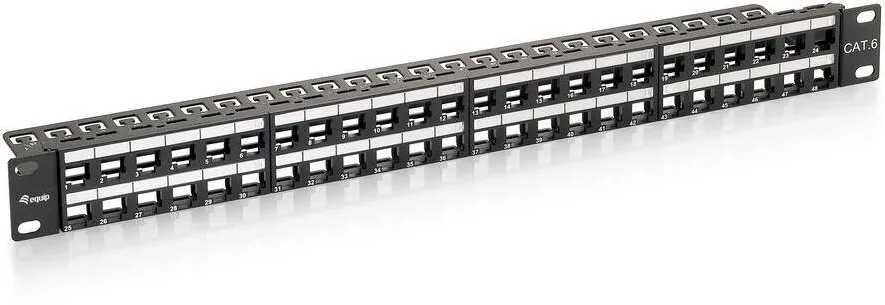 Patchpanel EQUIP 48x RJ45 Cat6 19" 1HE Keystone