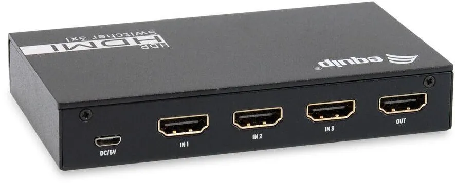 Switch EQUIP 3x1 HDMI 2.0 4K/60Hz Black inclusiv telecomanda