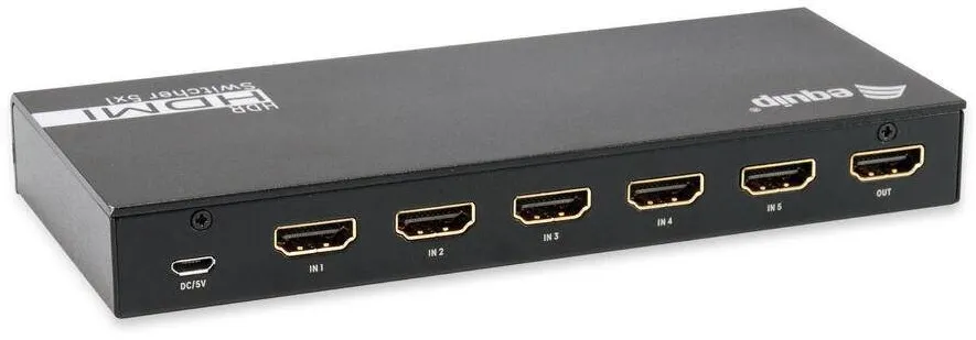 Switch KVM EQUIP 5x1 HDMI 2.0 4K/60Hz Black inclusiv telecomanda
