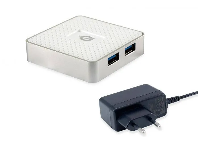 Hub USB CONCEPTRONIC USB-Hub 4-Port 3.0 ->4x3.0 m.Netzteil ws