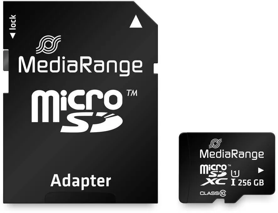 Card de Memorie MediaRange SD MicroSD 256GB UHS-1 Cl.10 + Adaptor