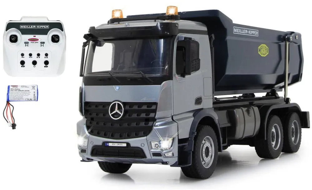Masina Jamara Camion de gunoi Mercedes Arocs 1:20 2,4Ghz Gri 14+