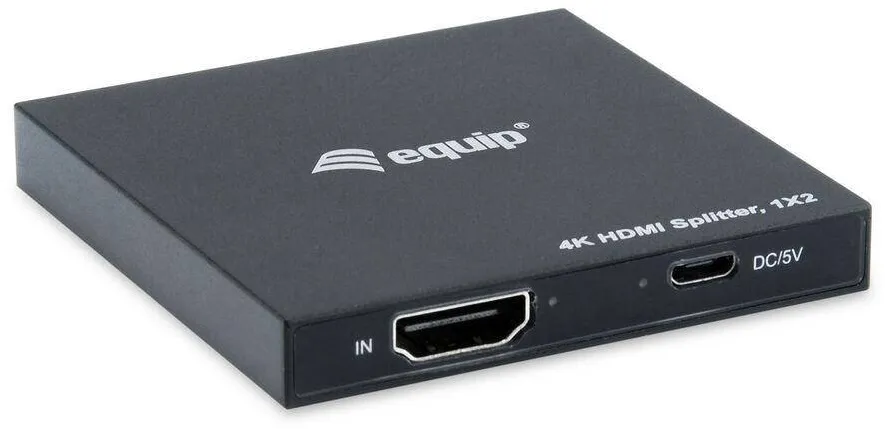 Adaptor EQUIP HDMI Splitter 1.4 2 Port Ultra Slim 4K/30Hz Negru EndlessOS