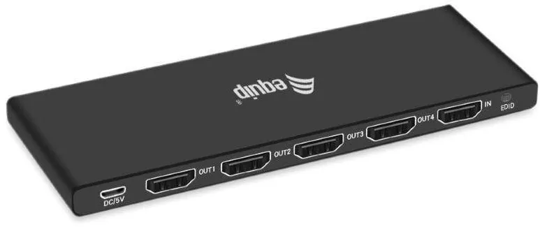 Adaptor EQUIP HDMI Splitter 2.0 4 Port Ultra Slim 4K/60Hz Negru