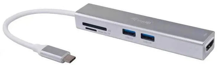 Adaptor EQUIP USB-C -> HDMI,2xUSB3.0,SD 4K30Hz 0.15m Negru