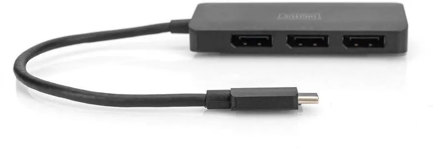 Adaptor Assmann USB-Hub 3-Port C ->3xDP m.Cablu Negru