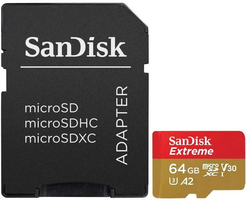 Card de Memorie SanDisk Micro SDXC 64GB A2 C10 V30 UHS-I U3 + Adaptor