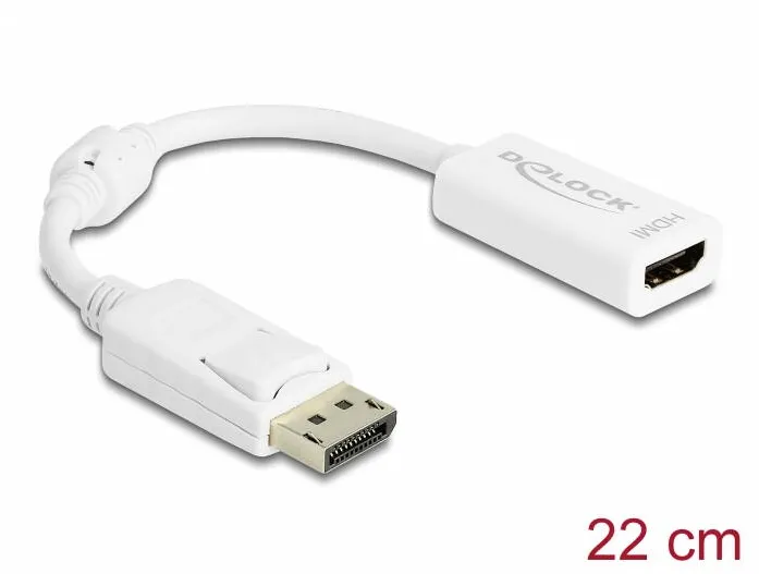 Adaptor DELOCK DisplayPort 1.1, tata > HDMI mama, pasiv, alb