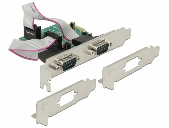Adaptor DELOCK Placa PCI Express la 2 x Serial RS-232 cu viteza inalta 921K cu alimentare de tensiune