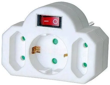 Adaptor Brennenstuhl 2 Euro Steckd. + 1 Schuko Alb