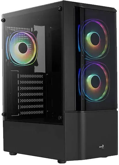 Carcasa PC Aerocool Quantum v3 Midi-Tower, RGB, Tempered Glass - Negru