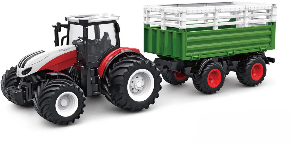 Masina AMEWI Tractor cu Transportor Animale LiIon 500mAh Alb/6+