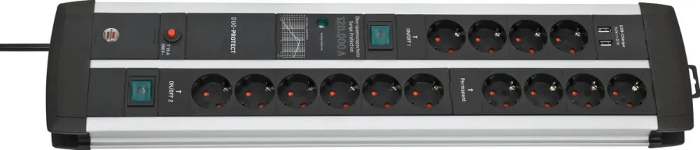Prelungitor Brennenstuhl PPL Duo 14x 3m 2xUSB