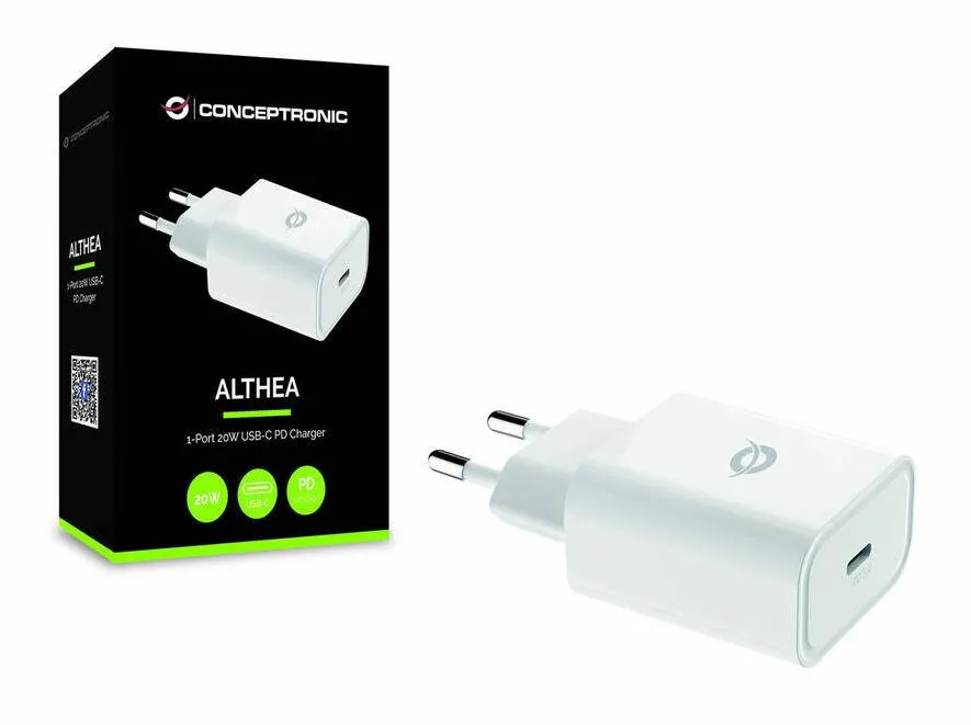 Incarcator CONCEPTRONIC 1Port 20W,USB-C PD Alb