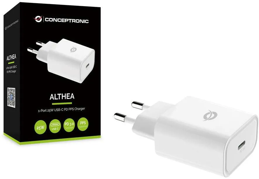 Incarcator CONCEPTRONIC 1Port 25W,USB-C PD Alb