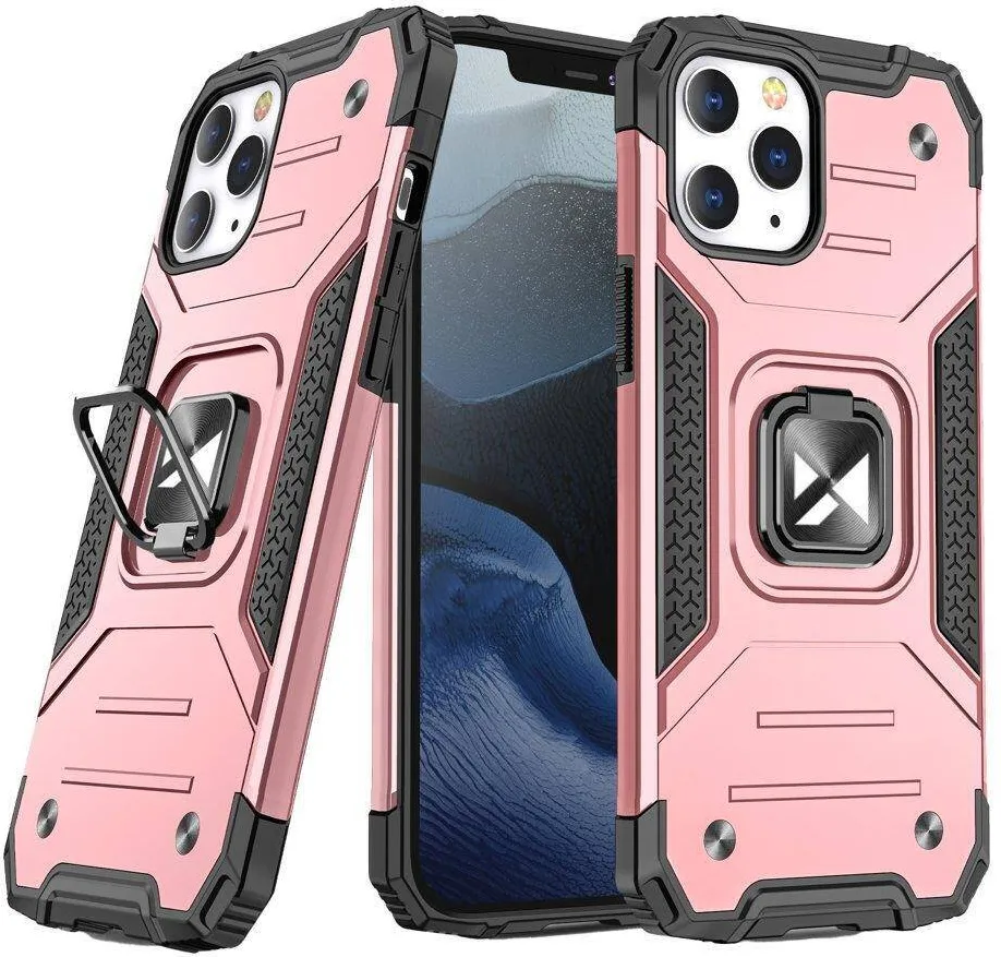 Wozinsky Husa  Ring Armor pentru iPhone 14 Pro Max cu functie de suport si suport pentru inel auriu