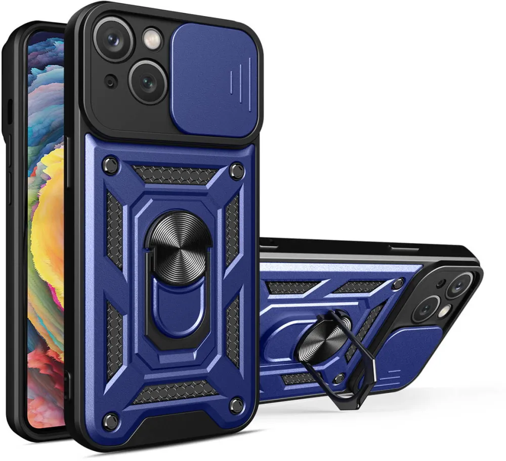 ForIT Husa Hybrid Armor Camshield iPhone 14 cu husa albastra pentru camera