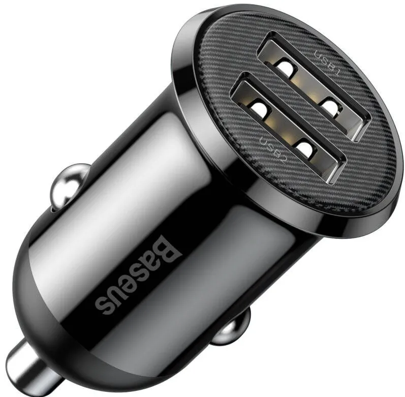 incarcator auto Baseus Grain Pro 2x USB 4,8 A negru (CCALLP-01)