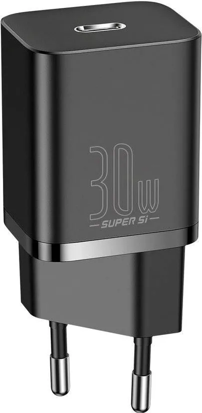 incarcator rapid Baseus Super Si 1C USB tip C 30W Power Delivery incarcare rapida negru (CCSUP-J01)