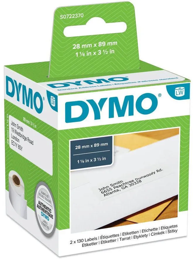 Consumabil Termic Dymo permanent 28x 89mm 2Rl 130St/Rolle