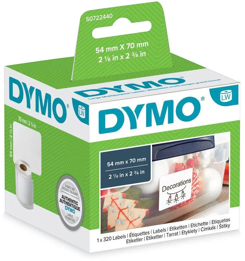 Consumabil Termic Dymo multifunctionale LW Alb 54x 70mm perm.320St/Rolle