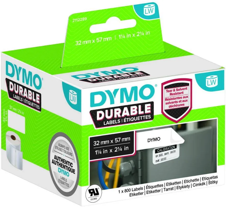 Consumabil Termic Dymo din plastic LW 32x57mm 800 St Alb permanent
