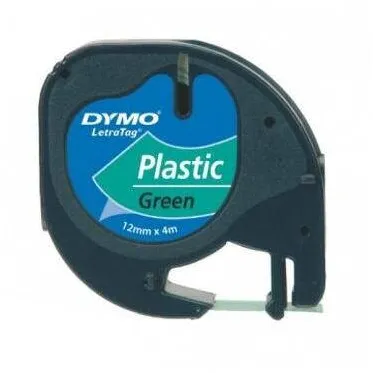 Consumabil Termic Dymo LetraTag-Band, Plastik 12mm x 4m negru->verde