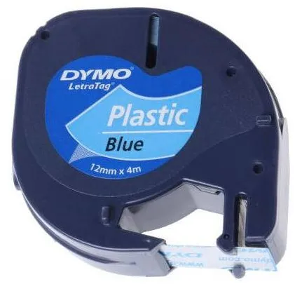 Consumabil Termic Dymo LetraTag-Band, Plastik 12mm x 4m negru->blau