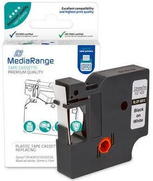 Consumabil Termic MediaRange Kunststoff-bandakassette 12mm,7m laminiert