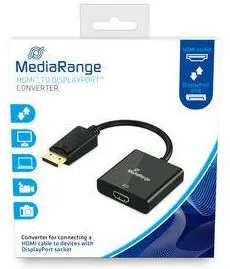 Adaptor MediaRange HDMI Male/DP Fem 10 Gbit/s 15cm Negru