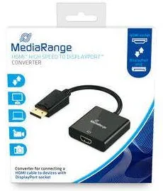 Adaptor MediaRange HDMI Male/DP Fem 18 Gbit/s 20cm schw