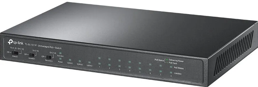 Switch TP-Link 8-Port 10/100Mbps + 3-Port Gigabit Desktop with 8-Port PoE+
