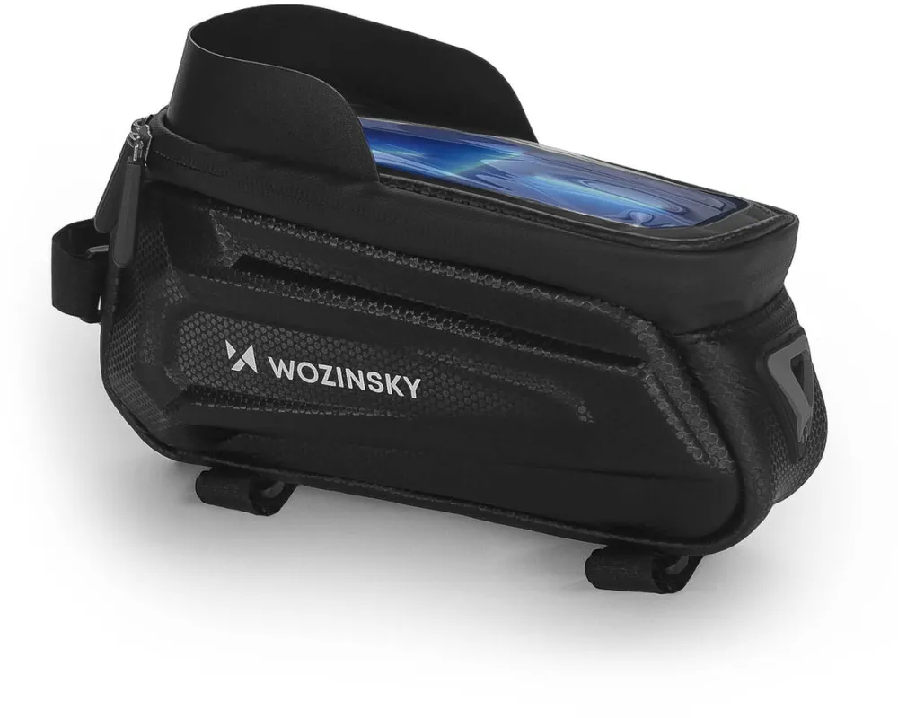 Wozinsky Geanta pentru cadru pentru biciclete 1,7 l Husa telefon neagra