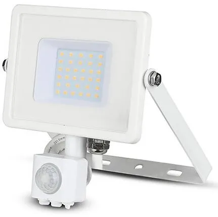 V-TAC Reflector LED SMD 30W 4000K IP44 cu senzor miscare - alb
