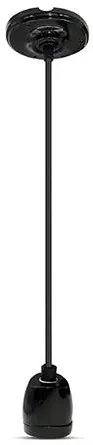 V-TAC Pendul tavan soclu E27 portelan - negru