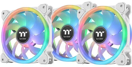 Thermaltake Set 3 ventilatoare Swafan 12 120mm albe iluminare aRGB