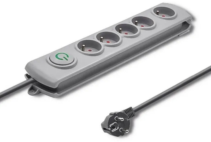 Prelungitor QOLTEC Protectie Suprasarcina 5 prize 1.8m gri