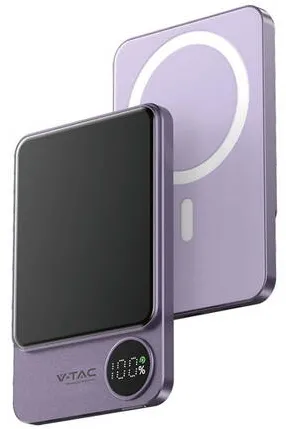 V-TAC Baterie externa ULTRA SLIM 5000MAH WIRELESS FAST CHARGING